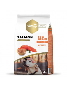 Amity Super Premium Low Grain Salmon для дорослих собак всіх порід (лосось)