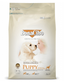 BonaCibo Puppy Chicken & Rice для цуценят всіх порід в віці до 12 мес (курка, анчоуси, рис)
