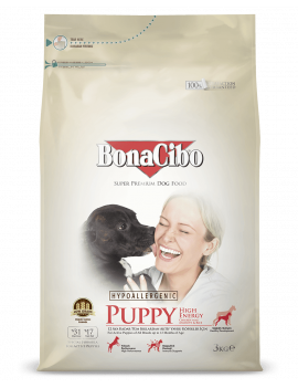 BonaCibo Puppy High Energy для активних цуценят всіх порід до 12 мес (курка, анчоуси, рис)