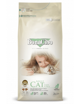BonaCibo Cat Adult Lamb & Rice для дорослих кішок всіх порід з чутливим травленням (ягня, рис)