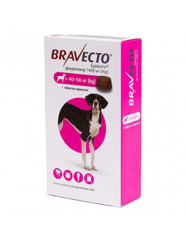 Bravecto таблетка від бліх та кліщів для собак вагою 40-56 кг