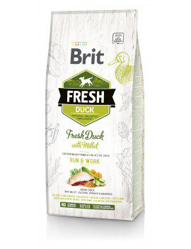 Brit Fresh Duck with Millet Adult Run & Work для дорослих активних собак всіх порід (качка)