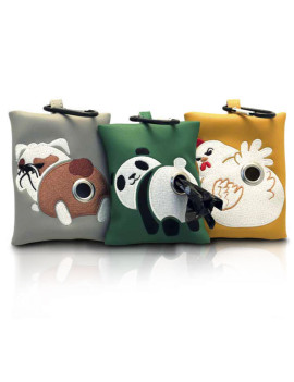 Croci Stranger Face Panda міні-сумка з пакетами для прибирання за собаками 10,5х8,5 cм