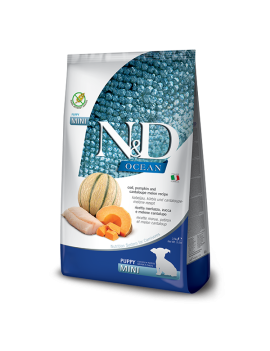 Farmina N&D Grain Free Ocean Cod PUPPY MINI сухий корм для цуценят, вагітних та годуючих собак з тріскою та динею