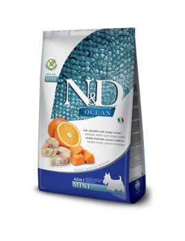 Сухий корм Farmina (Фарміна) N & D Grain Free OCEAN DOG COD, PUMPKIN & ORANGE ADULT MINI беззерновий для дорослих собак малих порід з тріскою та апельсином