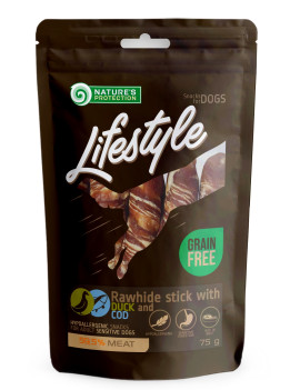 Nature's Protection Lifestyle Snack For Dogs Rawhide Sticks With Duck And Cod Rolls  Ласощі для собак, роли з качки та тріски 75 г