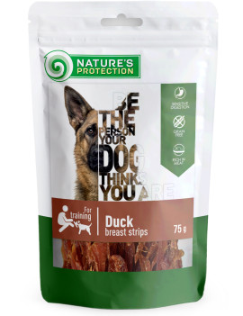 Nature's Protection Snacks For Dogs, Duck Breast Strips Ласощі для собак, смужки з качиної грудки 75 г