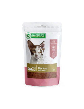 Nature's Protection Cat Snack With Duck With Chia Seeds Ласощі для котів, снеки з качкою і чіа 75 г