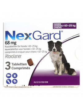 NexGard таблетки від бліх та кліщів для собак вагою від 10 до 25 кг