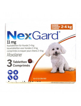 NexGard таблетки від бліх та кліщів для собак вагою від 2 до 4 кг