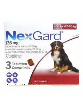 NexGard таблетки від бліх та кліщів для собак вагою від 25 до 50 кг