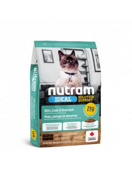 Nutram I19 Ideal Solution Support Sensitive Skin, Coat & Stomach Cat для дорослих кішок з проблемами шлунка, шкіри та шерсті