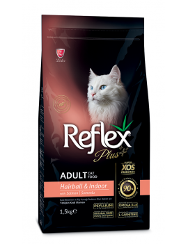 Reflex Plus (Рефлекс Плюс) для котів, які живуть у приміщенні та виведення шерсті з лососем
