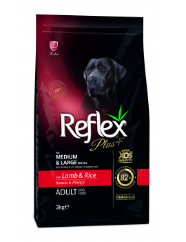 Reflex Plus (Рефлекс Плюс) з ягням та рисом для собак середніх та великих порід сухий 