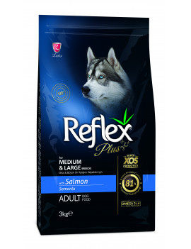 Reflex Plus (Рефлекс Плюс) повнораційний та збалансований корм для собак середніх та великих порід, з лососем