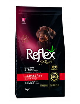 Reflex Plus (Рефлекс Плюс) з ягням та рисом для цуценят середніх та великих порід сухий 
