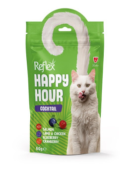 Reflex Happy Hour ласощі для котів лосось, ягня, курка, чорниця та журавлина, коктейль