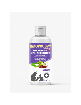Unicum ORGANIC шампунь-кондиціонер для довгошерстих котів з маслом жожоба 200 мл
