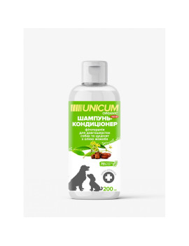 Unicum ORGANIC шампунь-кондиціонер для довгошерстих собак з маслом жожоба 200 мл