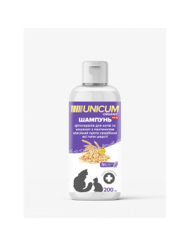 Unicum ORGANIC шампунь для котів з пантенолом та екстрактом вівса 200 мл