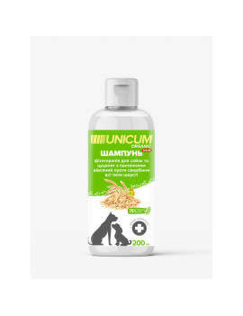 Unicum ORGANIC шампунь для собак з пантенолом та екстрактом вівса 200 мл