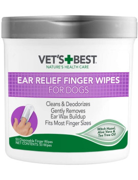 Vet's Best Ear Relief Finger Wipes Серветки для чищення вух 50 шт