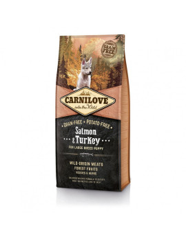 Сухий корм Carnilove Salmon & Turkey для цуценят та молодих собак великих порід, лосось та індичка