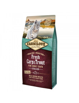 Сухий корм Carnilove Fresh Carp & Trout для стерилізованих котів, риба