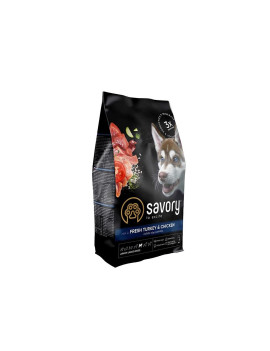 Сухий корм Savory для юніорів великих порід, зі свіжою індичкою і куркою