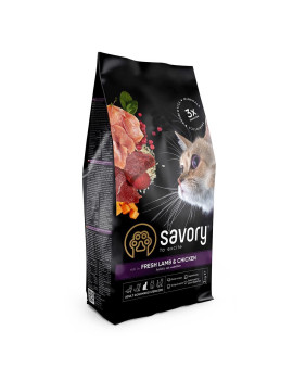Сухий корм Savory для стерилізованих котів, зі свіжим ягням і куркою
