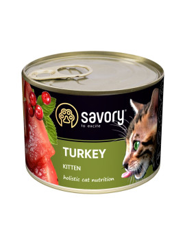 Вологий корм для кошенят Savory з індичкою