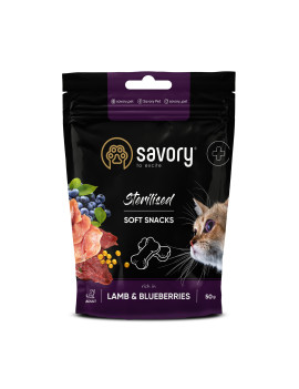 М'які ласощі Savory для здоров'я стерилізованих котів, ягня із чорницями, 50 г