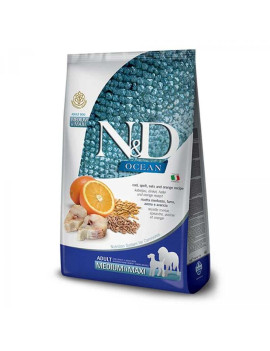 Сухий корм Farmina (Фарміна) N & D Low Grain Dog Ocean Ancestral Adult Medium & Maxi для дорослих собак середніх та великих порід з тріскою та апельсином
