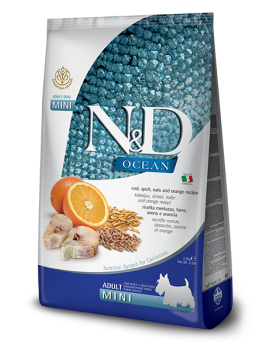 Сухий корм Farmina (Фарміна) N & D Low Grain Dog Ocean Ancestral Adult Mini для дорослих собак малих порід з тріскою та апельсином