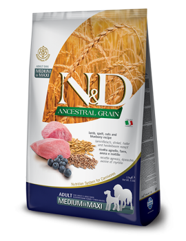 Сухий корм Farmina (Фарміна) N & D Low Grain Dog Lamb and Blueberry Adult Medium & Maxi для дорослих собак середніх і великих порід з ягням