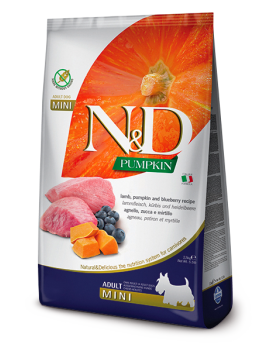 Сухий корм Farmina (Фарміна) N & D Grain Free Pumpkin Dog Lamb & Blueberry Adult Mini беззерновий для собак малих порід, з ягням