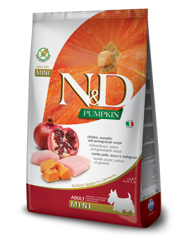 Сухий корм Farmina (Фарміна) N & D Grain Free Pumpkin Dog Chicken & Pomegranate Adult Mini беззерновий для дорослих собак малих порід, з куркою