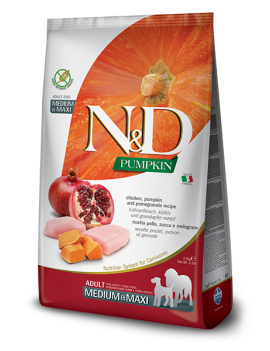 Сухий корм Farmina (Фарміна) N & D Grain Free Pumpkin Dog Chicken & Pomegranate Adult Medium & Maxi беззерновий для дорослих собак середніх і великих порід