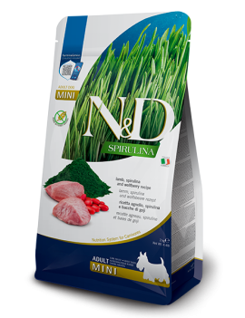 Сухий корм Farmina N&D SPIRULINA беззерновий  для собак дрібних порід із ягням, спіруліною та ягодами годжі