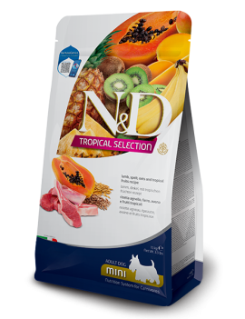 Farmina N&D TROPICAL SELECTION Сухий низькозерновий корм для собак дрібних порід із ягням і тропічними фруктами