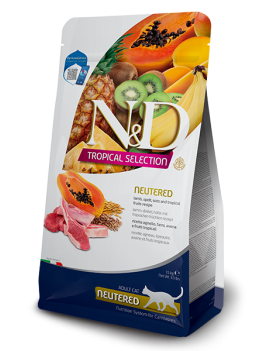 Farmina N&D TROPICAL SELECTION Сухий низькозерновий корм для стерилізованих котів з ягням та тропічними фруктами