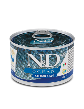 Вологий корм для собак дрібних порід Farmina N&D Grain Free Ocean Salmon & Cod Adult Mini  із лососем і тріскою