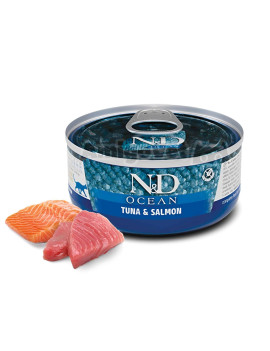 Farmina N&D Ocean Grain Free Cat Adult Tuna & Salmon Cans вологий корм для котів з тунцем і лососем
