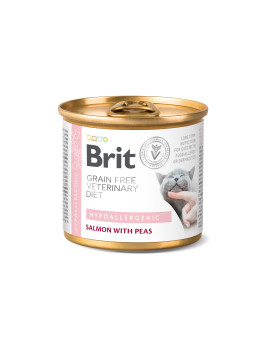 Вологий корм Brit GF VetDiet Hypoallergenic для котів, з харчовою алергією та непереносимістю, з лососем