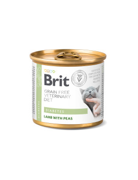 Вологий корм Brit GF VetDiet Diabetes для котів, при цукровому діабеті, з ягням та горохом
