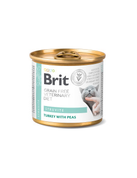 Вологий корм Brit GF VetDiet Struvite для котів, при сечокам'яній хворобі, з індичкою та горохом