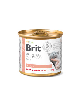 Вологий корм Brit GF VetDiet Renal для котів, при хронічній нирковій недостатності, з тунцем, лососем з горохом