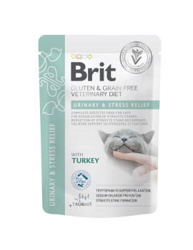 Корм вологий Brit GF VD Urinary and Stress Relief для котів з індичкою