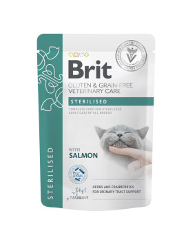 Корм вологий Brit GF VD Care Sterilised для котів з лососем