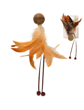 Flamingo Catnip Ball & Feather ФЛАМІНГО м'яч з пір'ям іграшка з котячою м'ятою для котів